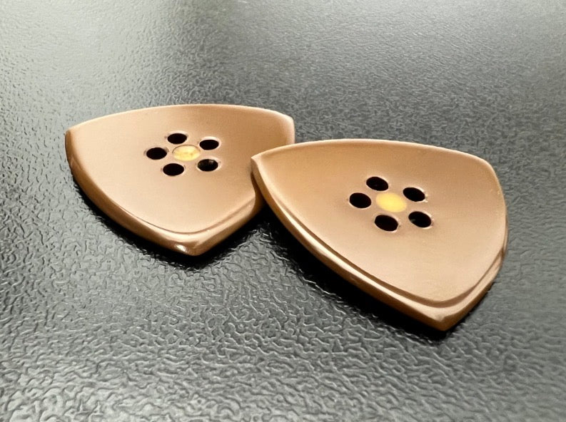 Vespel Guitar Pick – Jazz, Flow, Triangle Shapes – 1mm 1.5mm 2mm – Golden Button Grip & Speed Bevel Options