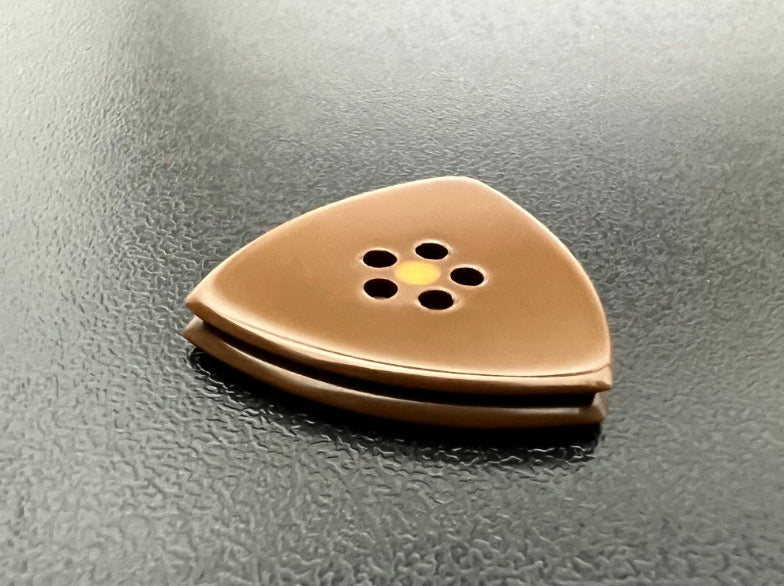 Vespel Guitar Pick – Jazz, Flow, Triangle Shapes – 1mm 1.5mm 2mm – Golden Button Grip & Speed Bevel Options