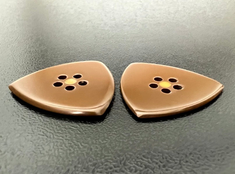 Vespel Guitar Pick – Jazz, Flow, Triangle Shapes – 1mm 1.5mm 2mm – Golden Button Grip & Speed Bevel Options