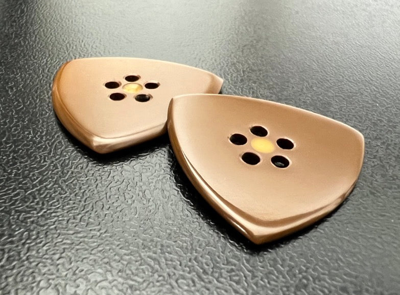 Vespel Guitar Pick – Jazz, Flow, Triangle Shapes – 1mm 1.5mm 2mm – Golden Button Grip & Speed Bevel Options