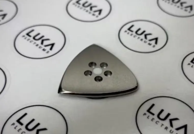 Titanium Hybrid Guitar Pick with Grip Holes, Glow Material