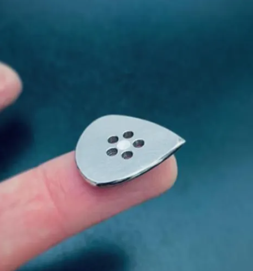 Titanium Jazz Guitar Pick with Grip Holes, Glow-in-the-Dark Material, Matte Finish