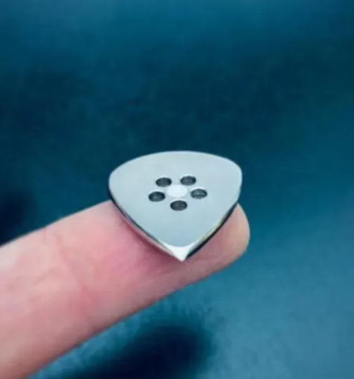 Titanium Jazz Guitar Pick with Grip Holes, Glow-in-the-Dark Material, Matte Finish