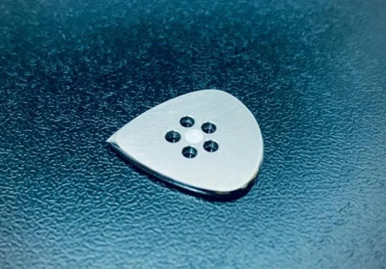 Titanium Jazz Guitar Pick with Grip Holes, Glow-in-the-Dark Material, Matte Finish