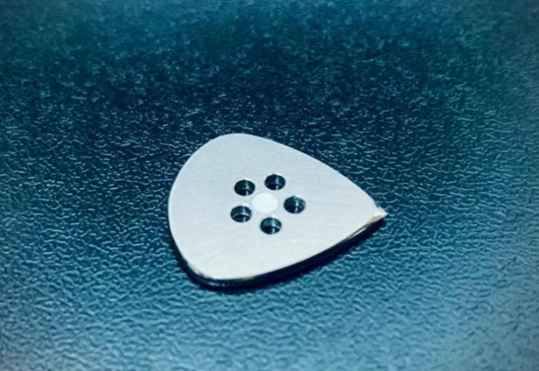Titanium Jazz Guitar Pick with Grip Holes, Glow-in-the-Dark Material, Matte Finish