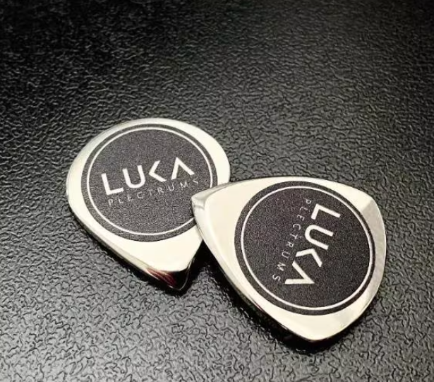 Handmade Titanium Guitar Pick: Jazz or Flow Shape, Durable Metal Plectrum