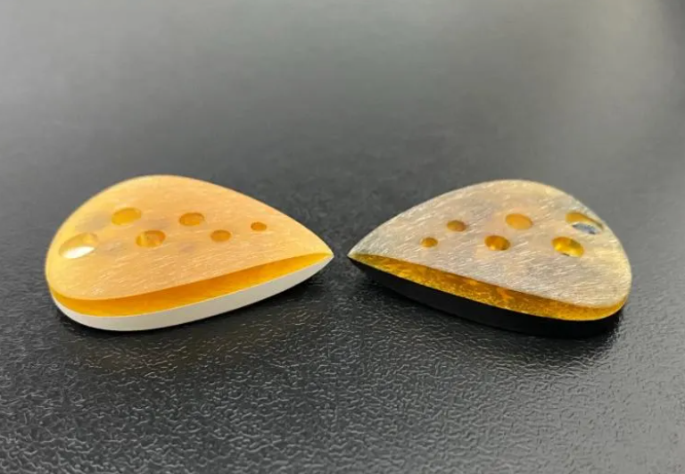 Handmade Teardrop Guitar Pick, Peek Ultem Hybrid, Black White Beige Colors