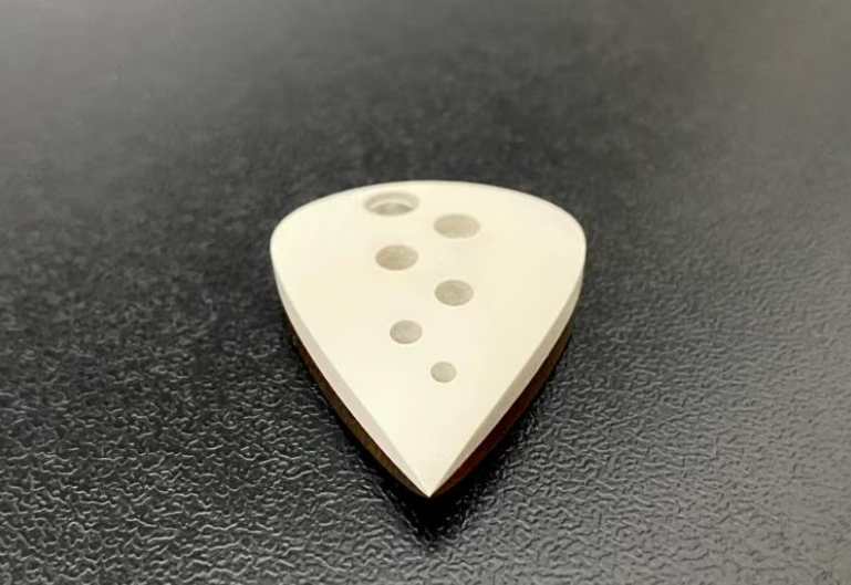 Handcrafted PEEK Teardrop Guitar Plectrum, Black and White Holes, Shredding Pick
