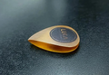 Amber Ultem Teardrop Guitar Pick – Thick, Precision, Grip