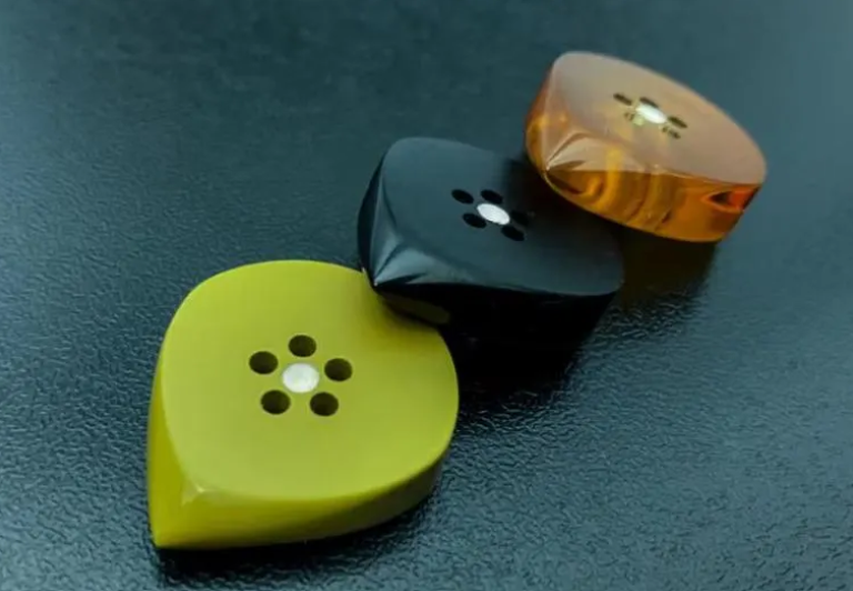 Button Jazz Guitar Pick – Torlon, PEEK, Ultem Plastic, Grip Hole