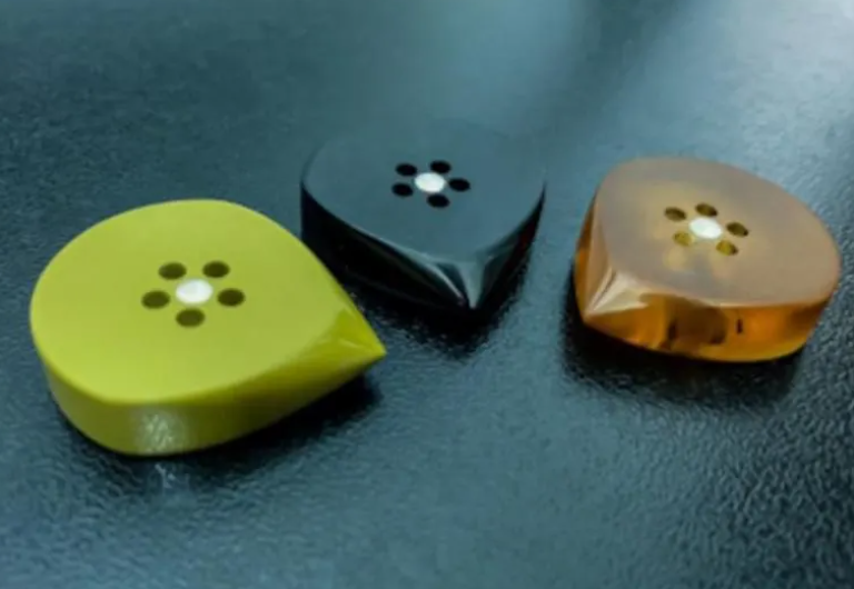 Button Jazz Guitar Pick – Torlon, PEEK, Ultem Plastic, Grip Hole