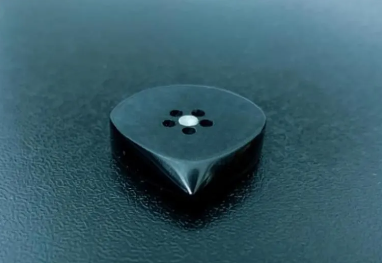 Button Jazz Guitar Pick – Torlon, PEEK, Ultem Plastic, Grip Hole