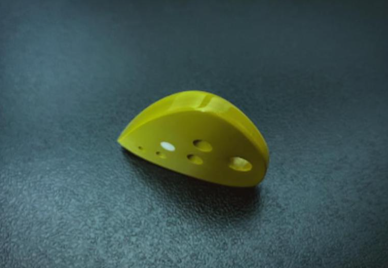 Modern Teardrop Guitar Pick – PEEK/Torlon, Drilled Holes, Glow-in-the-Dark