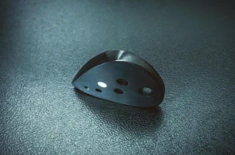 Modern Teardrop Guitar Pick – PEEK/Torlon, Drilled Holes, Glow-in-the-Dark