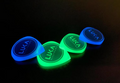 Luminous Acrylic Guitar Pick – Glow-in-the-Dark Jazz Shape Plectrum – Green Blue Grip Logo