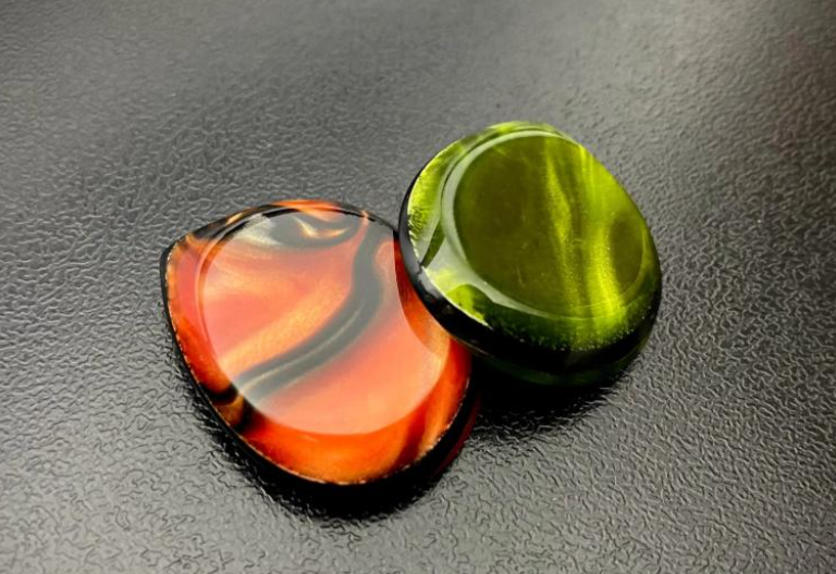 Custom Asymmetrical Leaf Guitar Pick – Kirinite, PEEK, UHMWPE or Ultem Core