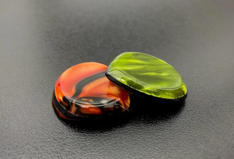 Custom Asymmetrical Leaf Guitar Pick – Kirinite, PEEK, UHMWPE or Ultem Core