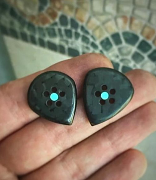 Carbon Fiber Jazz Guitar Pick – Fluorescent Glow, Ultem PEEK or UHMWPE Core