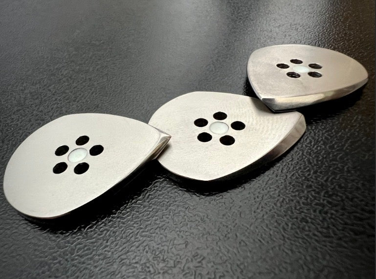 Titanium Jazz Guitar Pick with Grip Holes and Glow Material – Durable, Matte Finish Plectrum