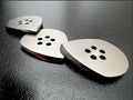 Titanium jazz guitar pick with grip holes and glow-in-dark material – matte finish – Luka Plectrums